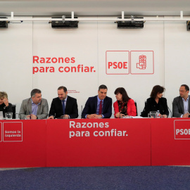 Reunión de la Ejecutiva Federal del PSOE celebrada en Ferraz, encabezada por el secretario general del partido y presidente del Gobierno, Pedro Sánchez. EFE/Fernando Alvarado