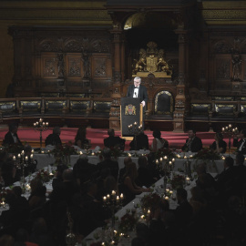 El presidente de la Comisión Europea, Jean-Claude Juncker, en un discurso durante una recepción en el Ayuntamiento de Hamburgo (norte de Alemania). REUTERS/Fabian Bimmer