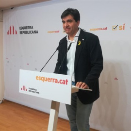 Jordi Sabrià, portavoz de ERC, en una rueda de prensa reciente. EUROPA PRESS