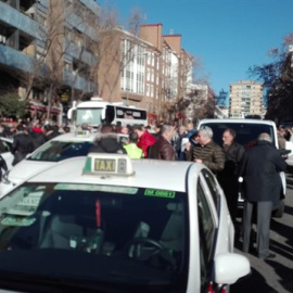 09/01/2019 .- Concentración de taxistas contra las VTC. EUROPA PRESS