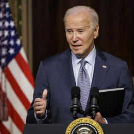 El presidente de EEUU, Joe Biden, durante un discurso en apoyo de Israel tras el ataque de Hamás.
