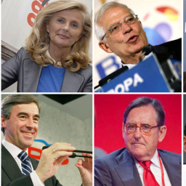 Felipe González, Isabel Tocino, Josep Borrell, José Folgado, Guillermo de la Dehesa, Ángel Acebes, Matías Rodríguez Inciarte y Josu Jon Imaz.-