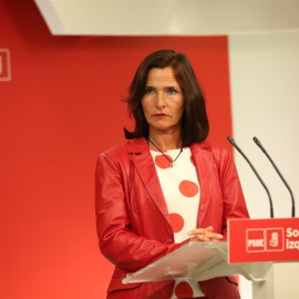 Luz Martínez Seijo en la sede del PSOE. EUROPA PRESS