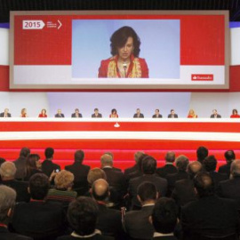 Ana Patricia Botín, presidenta del Banco Santander, durante uno de los congresos de la entidad. EFE
