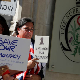 Manifestación de partidarios del brexit ante la sede de la Corte Suprema británica. (REUTERS)