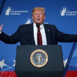 El presidente de EEUU, Donald Trump, en un acto de la  Conferencia Republicana, en Baltimore (Maryland).  REUTERS/Leah Millis