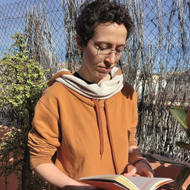 Jun Moyano, després de l'entrevista.