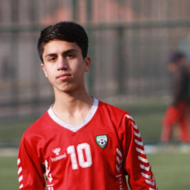 Imagen del futbolista afgano Zaki Anwari.