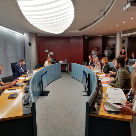 Un moment de la comissió de Presidència de l'Ajuntament de Barcelona. @ERCbcn