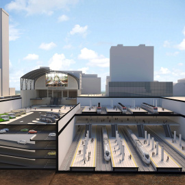 Diseño de la futura estación bilbaína de Abando que estará lista el año 2023. EFE/ Luis Tejido