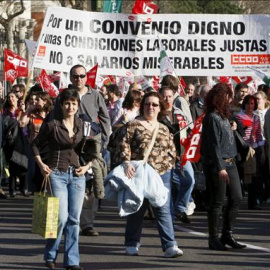 Manifestación por un trabajo y salario digno.- EFE.