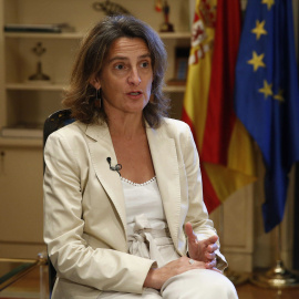 La ministra para la Transición Ecológica en funciones, Teresa Ribera, durante una entrevista. EFE/Paco Campos