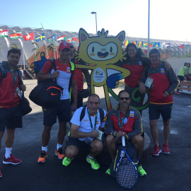 Nadal junto a David Ferrer en las instalaciones olímpicas de Río. /@RFET_tenis