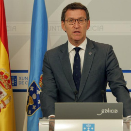 El presidente de la Xunta de Galicia, Alberto Núñez Feijóo, anuncia la fecha de las próximas elecciones en la Comunidad: el 25 de septiembre coincidiendo con las vascas. EFE/Xoán Rey
