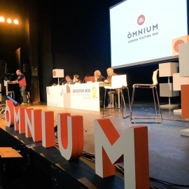 El Vicepresident d'Òmnium Cultural, Marcel Mauri, s'adreça a l'Assemblea General de socis de l'entitat / EUROPA PRESS