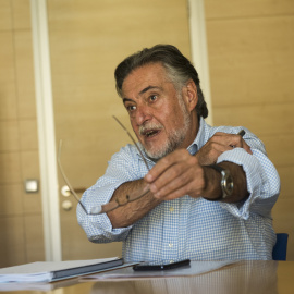 Pepu Hernández, portavoz del PSOE en el Ayuntamiento de Madrid, durante su entrevista con Público. FERNANDO SÁNCHEZ