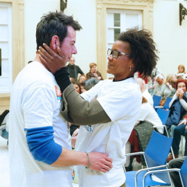 El padre de Gabriel y su actual pareja/EFE