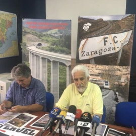 Imagen de una rueda de prensa de Teruel existe.