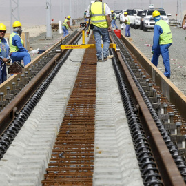 Construcción de la vía del AVE de Medina a La Meca.