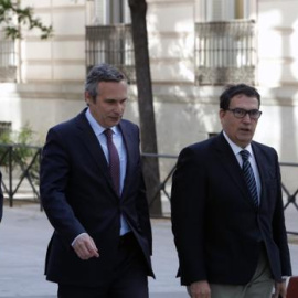 4 jun. 2018. El historiador Josep Lluis Alay, uno de los acompañantes de Carles Puigdemont en Alemania, a su llega a la Audiencia Nacional. EFE