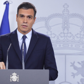 17/09/2019.- El presidente del Gobierno en Funciones Pedro Sánchez durante la rueda de prensa. / EFE -BALLESTEROS