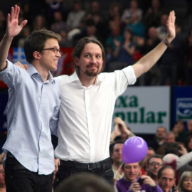 Íñigo Errejón y Pablo Iglesias en un acto en Valencia en 2015.