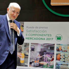 El presidente de Mercadona, Juan Roig, en la presentación de los resultados anuales del grupo de distribución. EFE/Manuel Bruque.
