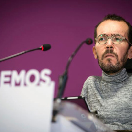 Pablo Echenique, secretario de Organización de Podemos, en una rueda de prensa. (LUCA PIERGIOVANNI | EFE)