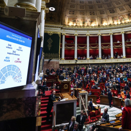 La cámara baja del Parlamento francés, en París, a 30 de enero de 2024.