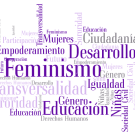 Nube de palabras sobre feminismo