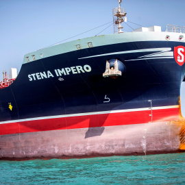22/08/2019 - El petrolero de bandera británica Stena Impero, retenido desde el pasado julio en un puerto del sur de Irán. /  REUTERS