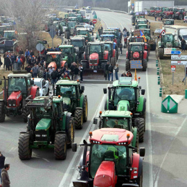 Pla general de la protesta tallant l'N-II