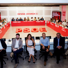 Imagen de la última reunión de la Ejecutiva Federal del PSOE,  para analizar el escenario que se abre con la repetición electoral el próximo 10 de noviembre. EFE/Luca Piergiovanni
