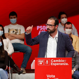 El exprocurador del PSOE Ángel Hernández durante un acto en Soria, a 9 de febrero de 2022.