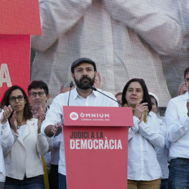 La presentació de "Judici a la Democràcia" d'Òmnium Cultural al castell de Montjuïc. ÒMNIUM