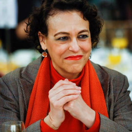 La ministra de Trabajo, Migraciones y Seguridad Social, Magdalena Valerio, asiste a un desayuno de Nueva Economía Fórum protagonizado por el presidente de la AIReF, José Luis Escrivá, hoy en Madrid. EFE/Emilio Naranjo