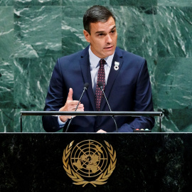 El presidente en funciones, Pedro Sánchez, en la Asamblea de la ONU /  EFE/EPA/JUSTIN LANE