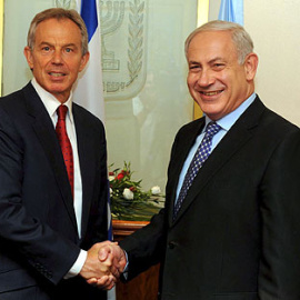 Blair y Netanyahu, durante un encuentro en Jerusalén - Efe