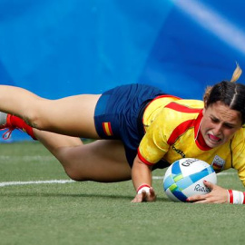 Amaia Erbina durante el partido. EFE/Elvira Urquijo A.