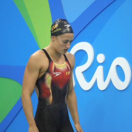 La nadadora española Mireia Belmonte tras la competencia de 200 metros libres femeninos./ EFE