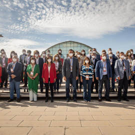 Sánchez se fotografió con todos los dirigentes territoriales del PSOE antes de empezar el Congreso.