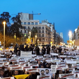 Concentració a la plaça Universitat de Barcelona per demanar l'alliberament dels 'Jordis'