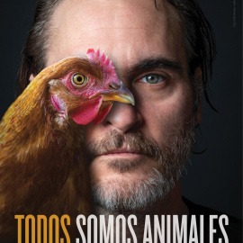 25/09/2019 - Cartel de PETA en Times Square protagonizado por Joaquin Phoenix contra el maltrato animal. / PETA