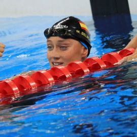 Mireia Belmonte, tras acabar su serie de 200 mariposa. REUTERS/Dominic Ebenbichler