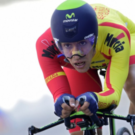 El ciclista Jonathan Castroviejo en una contrarreloj con España. /AFP