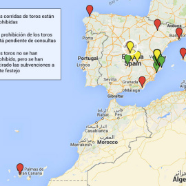 Mapa antitaurino.- PÚBLICO.