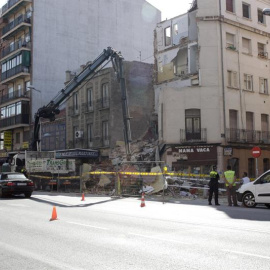 Vista general del edificio que se derrumbó en el madrileño barrio de Tetuán.- EFE