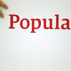 El logo del Banco Popular durante la presentación de sus resultados en Madrid. REUTERS/Juan Medina