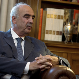 El prisidente de Nueva Democracia, Vangelis Meimarakis, durante su reunión con el presidente de Grecia, Prokopis Pavlopoulos.- REUTERS