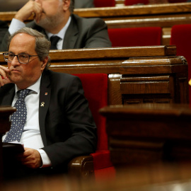 25/09/2019.- El presidente de la Generalitat, Quim Torra, en el Parlament. / EFE - TONI ALBIR
